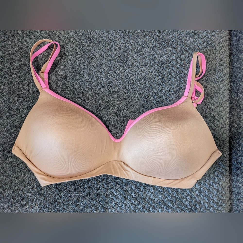 Aerie Wireless Tan and Pink Bra 34DDD